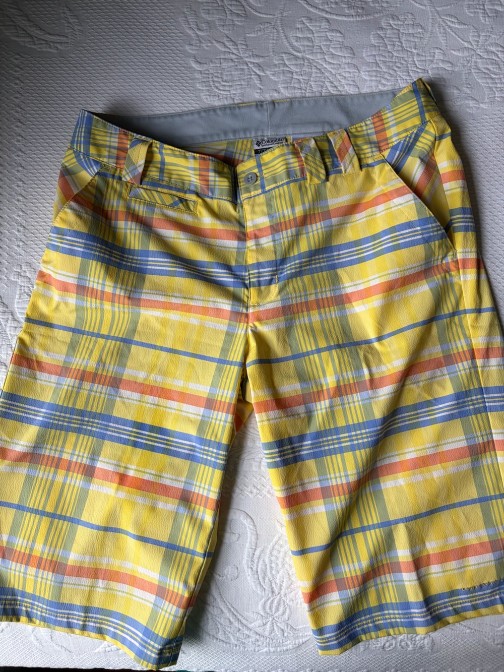 Yellow plaid Golf shorts